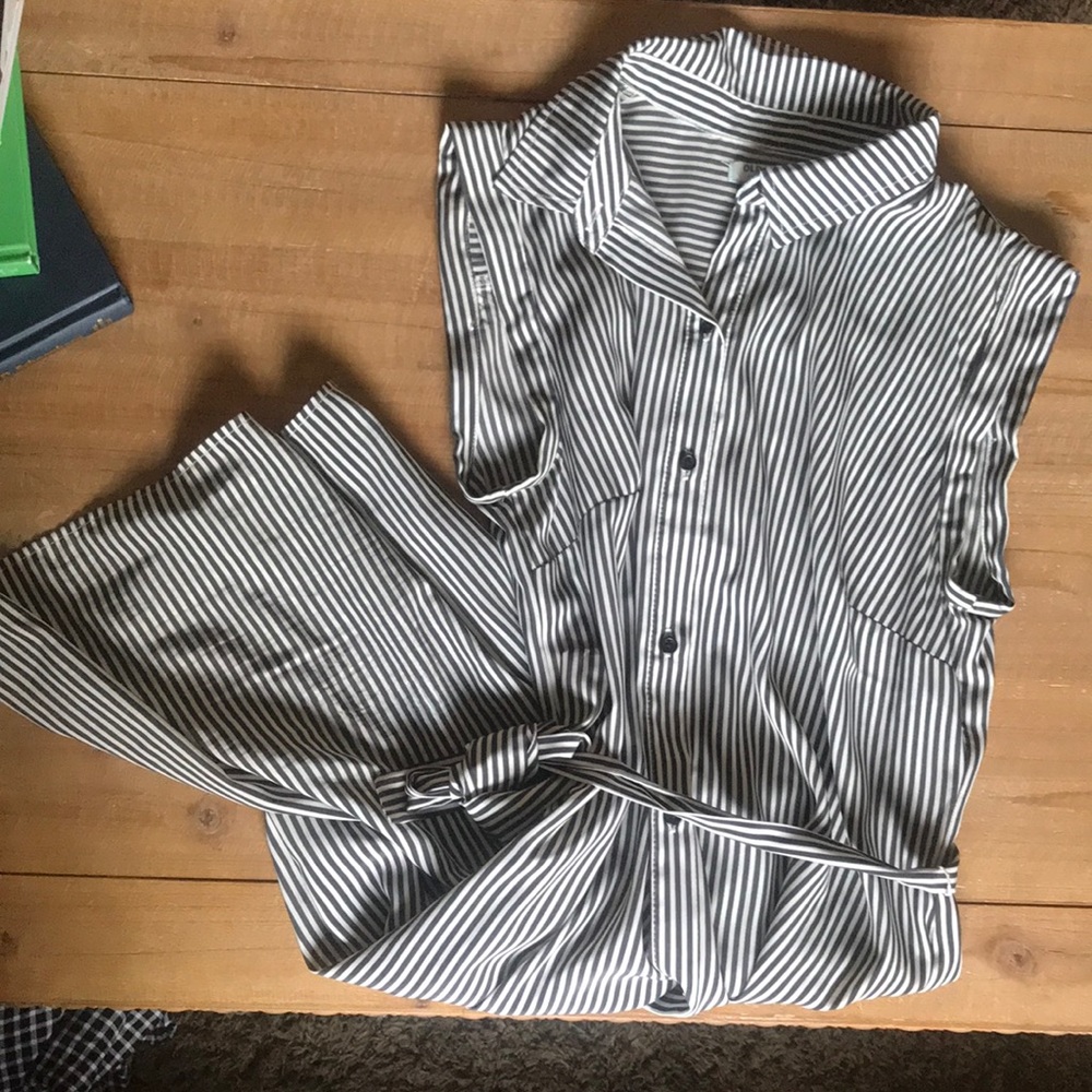 Stripe button up dress